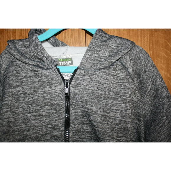 Boys Crunch Time Hoodie Heather Gray Zip Jacket Size 8/10 (M) GUC - Picture 2 of 5
